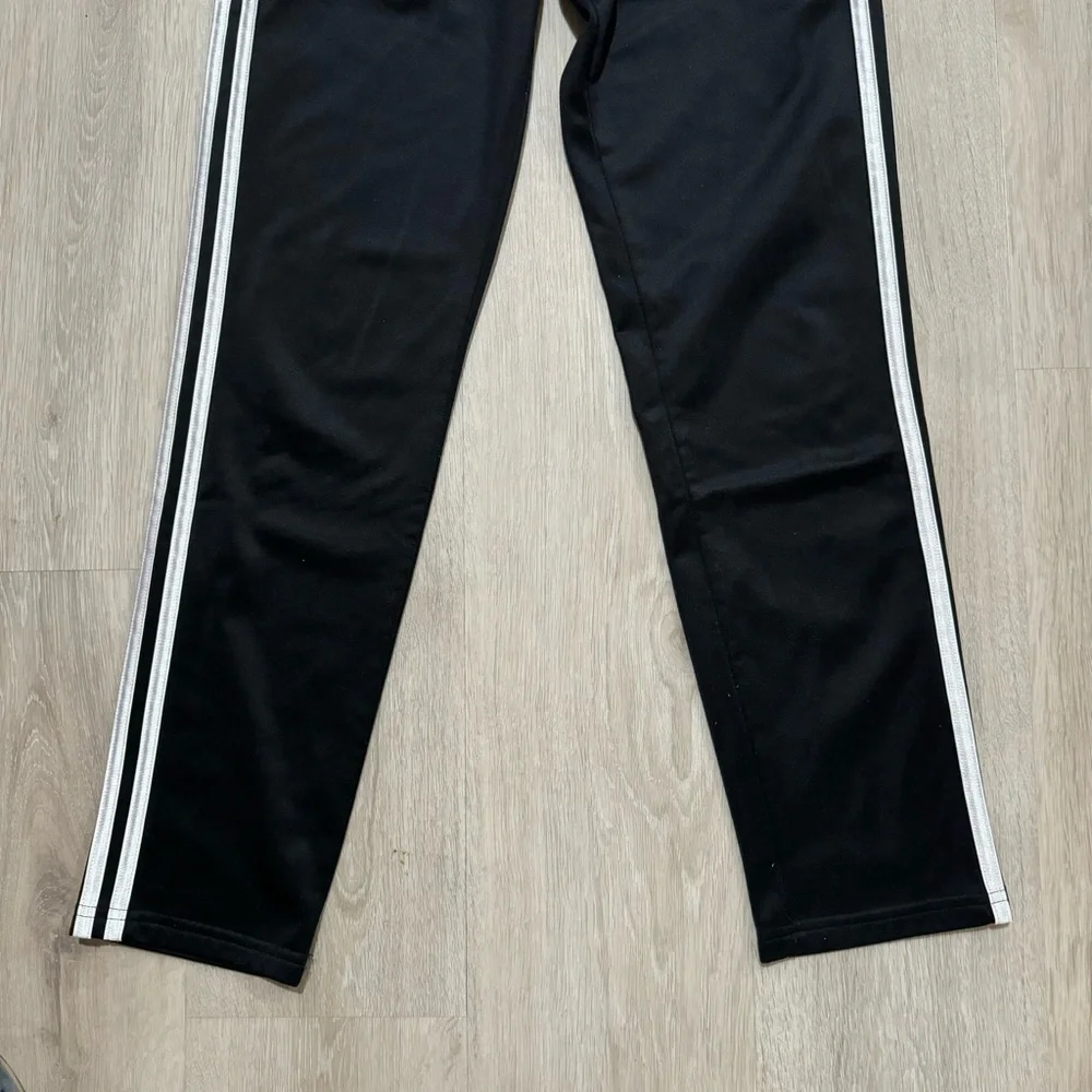 Kids Adidas Girls Black 3 Stripe Soccer Track Pants Straight Leg XL 14/16